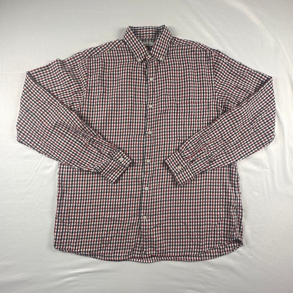 Steven Alan Mens L Plaid Button Shirt Cotton Preppy